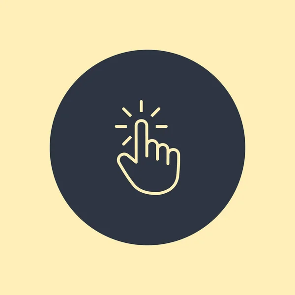 Κλικ Εικονίδιο Δείκτη Εικονίδιο Χέρι Σύμβολο Διανύσματος Στρογγυλό Φόντο Eps10 — Διανυσματικό Αρχείο