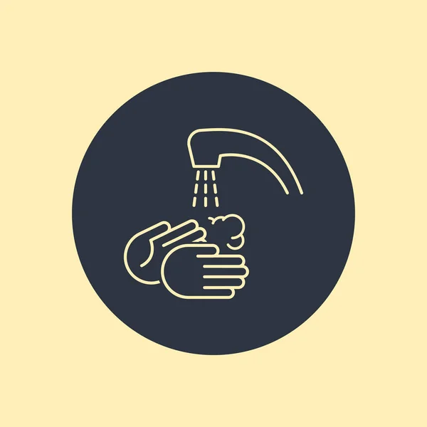 Πτώση Εικονίδιο Χέρι Νερό Επίπεδο Στυλ Στρογγυλό Φόντο Eps10 — Διανυσματικό Αρχείο