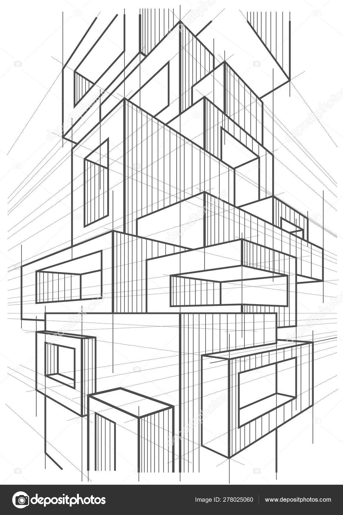 Architectural Abstract Sketch Stock Photo - Download Image Now -  Architecture, Abstract, In A Row - iStock