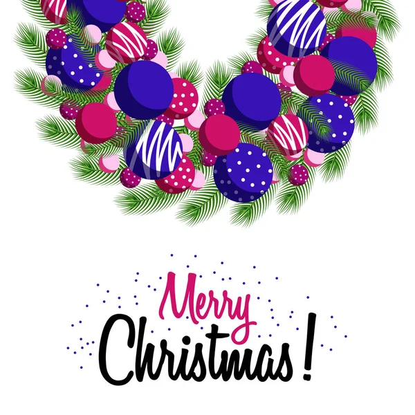 Carte de voeux couronne Joyeux Noël — Image vectorielle