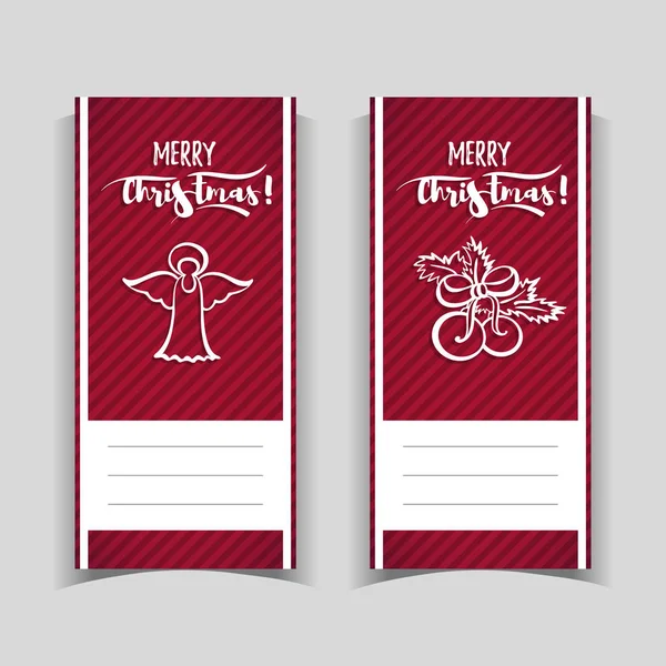 Christmas Red Banners — Stock Vector