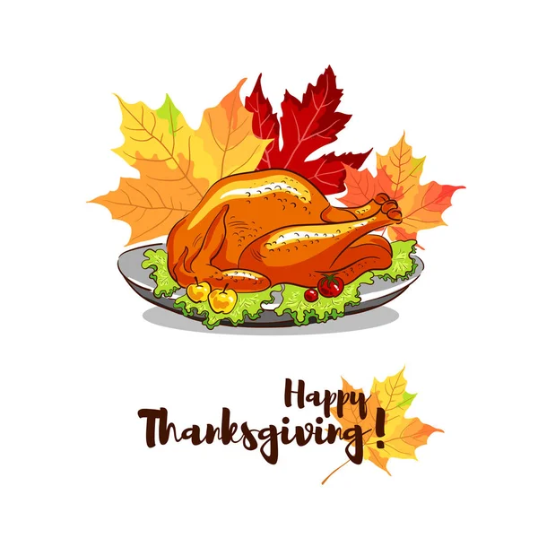 Joyeux Thanksgiving dinde — Image vectorielle