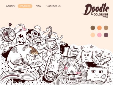 Online boyama sayfa ev bir arada