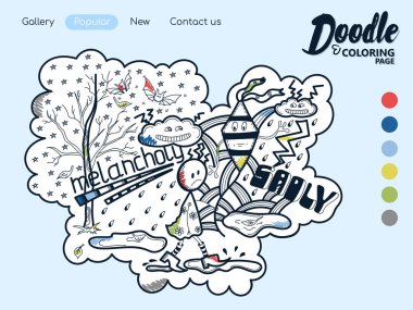 Online boyama sayfa melankoli