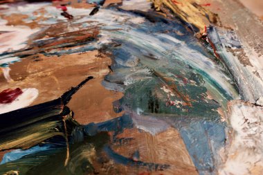 Renkli soyut arka plan duvar kağıdı. Modern motif görsel sanat. Yağlı boya karışımı. Moda el boyama bezi. Duvar dekorasyonu ve duvar resimleri fikri. 3 Boyutlu Doku.