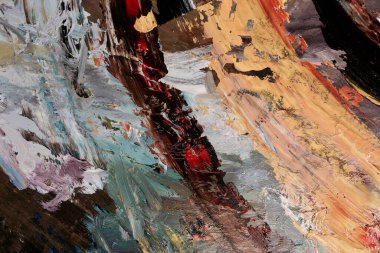 Renkli soyut arka plan duvar kağıdı. Modern motif görsel sanat. Yağlı boya karışımı. Moda el boyama bezi. Duvar dekorasyonu ve duvar resimleri fikri. 3 Boyutlu Doku.