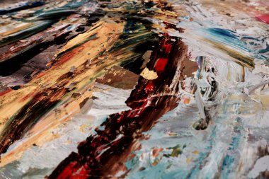 Renkli soyut arka plan duvar kağıdı. Modern motif görsel sanat. Yağlı boya karışımı. Moda el boyama bezi. Duvar dekorasyonu ve duvar resimleri fikri. 3 Boyutlu Doku.