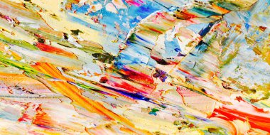 Renkli soyut arka plan duvar kağıdı. Modern motif görsel sanat. Yağlı boya karışımı. Moda el boyama bezi. Duvar dekorasyonu ve duvar resimleri fikri. 3 Boyutlu Doku.