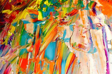 Renkli soyut arka plan duvar kağıdı. Modern motif görsel sanat. Yağlı boya karışımı. Moda el boyama bezi. Duvar dekorasyonu ve duvar resimleri fikri. 3 Boyutlu Doku.