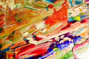 Renkli soyut arka plan duvar kağıdı. Modern motif görsel sanat. Yağlı boya karışımı. Moda el boyama bezi. Duvar dekorasyonu ve duvar resimleri fikri. 3 Boyutlu Doku.