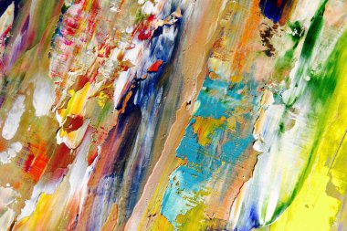 Renkli soyut arka plan duvar kağıdı. Modern motif görsel sanat. Yağlı boya karışımı. Moda el boyama bezi. Duvar dekorasyonu ve duvar resimleri fikri. 3 Boyutlu Doku.