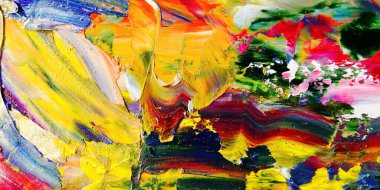 Renkli soyut arka plan duvar kağıdı. Modern motif görsel sanat. Yağlı boya karışımı. Moda el boyama bezi. Duvar dekorasyonu ve duvar resimleri fikri. 3 Boyutlu Doku.