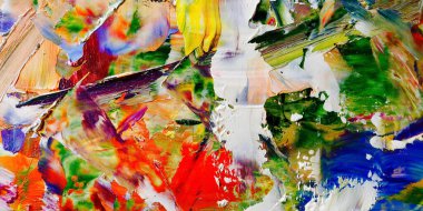 Renkli soyut arka plan duvar kağıdı. Modern motif görsel sanat. Yağlı boya karışımı. Moda el boyama bezi. Duvar dekorasyonu ve duvar resimleri fikri. 3 Boyutlu Doku.