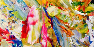 Renkli soyut arka plan duvar kağıdı. Modern motif görsel sanat. Yağlı boya karışımı. Moda el boyama bezi. Duvar dekorasyonu ve duvar resimleri fikri. 3 Boyutlu Doku.