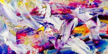 Renkli soyut arka plan duvar kağıdı. Modern motif görsel sanat. Yağlı boya karışımı. Moda el boyama bezi. Duvar dekorasyonu ve duvar resimleri fikri. 3 Boyutlu Doku.