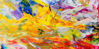 Renkli soyut arka plan duvar kağıdı. Modern motif görsel sanat. Yağlı boya karışımı. Moda el boyama bezi. Duvar dekorasyonu ve duvar resimleri fikri. 3 Boyutlu Doku.