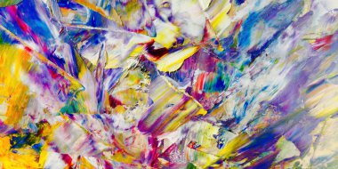 Renkli soyut arka plan duvar kağıdı. Modern motif görsel sanat. Yağlı boya karışımı. Moda el boyama bezi. Duvar dekorasyonu ve duvar resimleri fikri. 3 Boyutlu Doku.