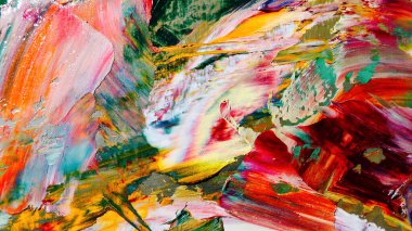 Renkli soyut arka plan duvar kağıdı. Modern motif görsel sanat. Yağlı boya karışımı. Moda el boyama bezi. Duvar dekorasyonu ve duvar resimleri fikri. 3 Boyutlu Doku.