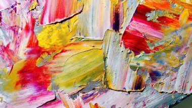 Renkli soyut arka plan duvar kağıdı. Modern motif görsel sanat. Yağlı boya karışımı. Moda el boyama bezi. Duvar dekorasyonu ve duvar resimleri fikri. 3 Boyutlu Doku.