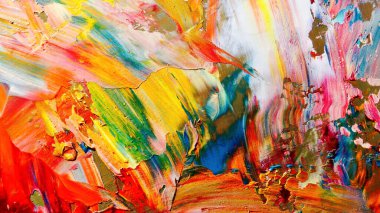 Renkli soyut arka plan duvar kağıdı. Modern motif görsel sanat. Yağlı boya karışımı. Moda el boyama bezi. Duvar dekorasyonu ve duvar resimleri fikri. 3 Boyutlu Doku.