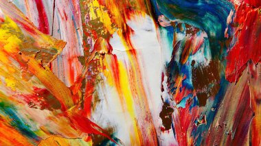 Renkli soyut arka plan duvar kağıdı. Modern motif görsel sanat. Yağlı boya karışımı. Moda el boyama bezi. Duvar dekorasyonu ve duvar resimleri fikri. 3 Boyutlu Doku.