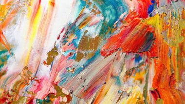 Renkli soyut arka plan duvar kağıdı. Modern motif görsel sanat. Yağlı boya karışımı. Moda el boyama bezi. Duvar dekorasyonu ve duvar resimleri fikri. 3 Boyutlu Doku.