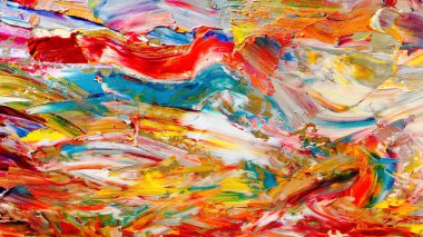 Renkli soyut arka plan duvar kağıdı. Modern motif görsel sanat. Yağlı boya karışımı. Moda el boyama bezi. Duvar dekorasyonu ve duvar resimleri fikri. 3 Boyutlu Doku