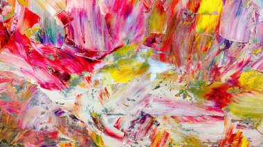 Renkli soyut arka plan duvar kağıdı. Modern motif görsel sanat. Yağlı boya karışımı. Moda el boyama bezi. Duvar dekorasyonu ve duvar resimleri fikri. 3 Boyutlu Doku