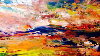 Renkli soyut arka plan duvar kağıdı. Modern motif görsel sanat. Yağlı boya karışımı. Moda el boyama bezi. Duvar dekorasyonu ve duvar resimleri fikri. 3 Boyutlu Doku