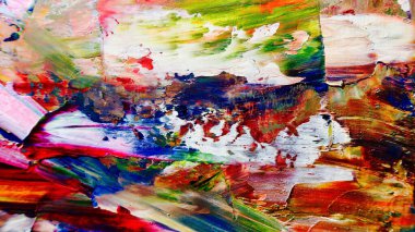 Renkli soyut arka plan duvar kağıdı. Modern motif görsel sanat. Yağlı boya karışımı. Moda el boyama bezi. Duvar dekorasyonu ve duvar resimleri fikri. 3 Boyutlu Doku