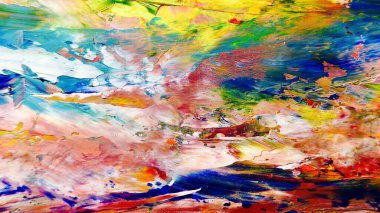 Renkli soyut arka plan duvar kağıdı. Modern motif görsel sanat. Yağlı boya karışımı. Moda el boyama bezi. Duvar dekorasyonu ve duvar resimleri fikri. 3 Boyutlu Doku