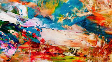 Renkli soyut arka plan duvar kağıdı. Modern motif görsel sanat. Yağlı boya karışımı. Moda el boyama bezi. Duvar dekorasyonu ve duvar resimleri fikri. 3 Boyutlu Doku