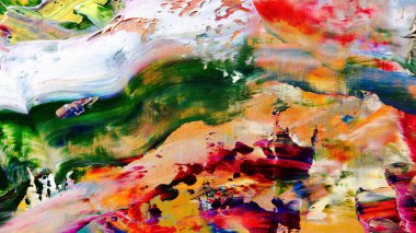 Renkli soyut arka plan duvar kağıdı. Modern motif görsel sanat. Yağlı boya karışımı. Moda el boyama bezi. Duvar dekorasyonu ve duvar resimleri fikri. 3 Boyutlu Doku.