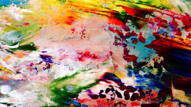 Renkli soyut arka plan duvar kağıdı. Modern motif görsel sanat. Yağlı boya karışımı. Moda el boyama bezi. Duvar dekorasyonu ve duvar resimleri fikri. 3 Boyutlu Doku.