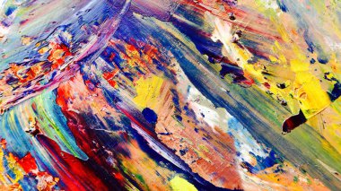 Renkli soyut arka plan duvar kağıdı. Modern motif görsel sanat. Yağlı boya karışımı. Moda el boyama bezi. Duvar dekorasyonu ve duvar resimleri fikri. 3 Boyutlu Doku.