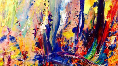 Renkli soyut arka plan duvar kağıdı. Modern motif görsel sanat. Yağlı boya karışımı. Moda el boyama bezi. Duvar dekorasyonu ve duvar resimleri fikri. 3 Boyutlu Doku.