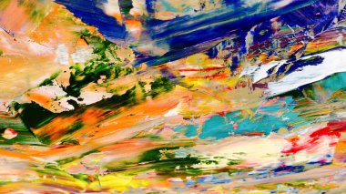 Renkli soyut arka plan duvar kağıdı. Modern motif görsel sanat. Yağlı boya karışımı. Moda el boyama bezi. Duvar dekorasyonu ve duvar resimleri fikri. 3 Boyutlu Doku.