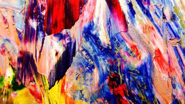 Renkli soyut arka plan duvar kağıdı. Modern motif görsel sanat. Yağlı boya karışımı. Moda el boyama bezi. Duvar dekorasyonu ve duvar resimleri fikri. 3 Boyutlu Doku.