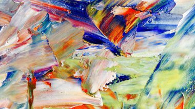 Renkli soyut arka plan duvar kağıdı. Modern motif görsel sanat. Yağlı boya karışımı. Moda el boyama bezi. Duvar dekorasyonu ve duvar resimleri fikri. 3 Boyutlu Doku.