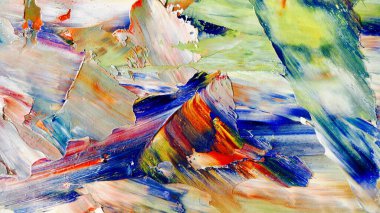 Renkli soyut arka plan duvar kağıdı. Modern motif görsel sanat. Yağlı boya karışımı. Moda el boyama bezi. Duvar dekorasyonu ve duvar resimleri fikri. 3 Boyutlu Doku.