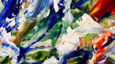 Renkli soyut arka plan duvar kağıdı. Modern motif görsel sanat. Yağlı boya karışımı. Moda el boyama bezi. Duvar dekorasyonu ve duvar resimleri fikri. 3 Boyutlu Doku.