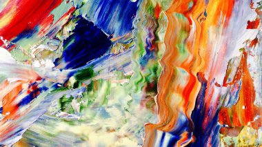Renkli soyut arka plan duvar kağıdı. Modern motif görsel sanat. Yağlı boya karışımı. Moda el boyama bezi. Duvar dekorasyonu ve duvar resimleri fikri. 3 Boyutlu Doku.