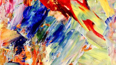 Renkli soyut arka plan duvar kağıdı. Modern motif görsel sanat. Yağlı boya karışımı. Moda el boyama bezi. Duvar dekorasyonu ve duvar resimleri fikri. 3 Boyutlu Doku.