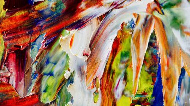 Renkli soyut arka plan duvar kağıdı. Modern motif görsel sanat. Yağlı boya karışımı. Moda el boyama bezi. Duvar dekorasyonu ve duvar resimleri fikri. 3 Boyutlu Doku.