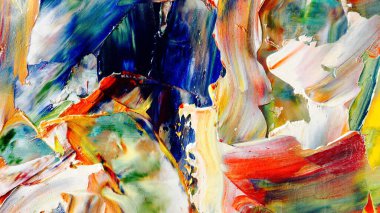 Renkli soyut arka plan duvar kağıdı. Modern motif görsel sanat. Yağlı boya karışımı. Moda el boyama bezi. Duvar dekorasyonu ve duvar resimleri fikri. 3 Boyutlu Doku.