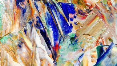 Renkli soyut arka plan duvar kağıdı. Modern motif görsel sanat. Yağlı boya karışımı. Moda el boyama bezi. Duvar dekorasyonu ve duvar resimleri fikri. 3 Boyutlu Doku.