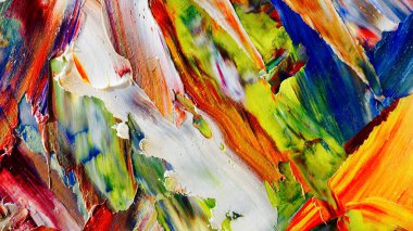 Renkli soyut arka plan duvar kağıdı. Modern motif görsel sanat. Yağlı boya karışımı. Moda el boyama bezi. Duvar dekorasyonu ve duvar resimleri fikri. 3 Boyutlu Doku.