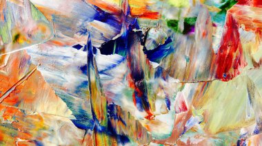 Renkli soyut arka plan duvar kağıdı. Modern motif görsel sanat. Yağlı boya karışımı. Moda el boyama bezi. Duvar dekorasyonu ve duvar resimleri fikri. 3 Boyutlu Doku