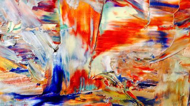 Renkli soyut arka plan duvar kağıdı. Modern motif görsel sanat. Yağlı boya karışımı. Moda el boyama bezi. Duvar dekorasyonu ve duvar resimleri fikri. 3 Boyutlu Doku