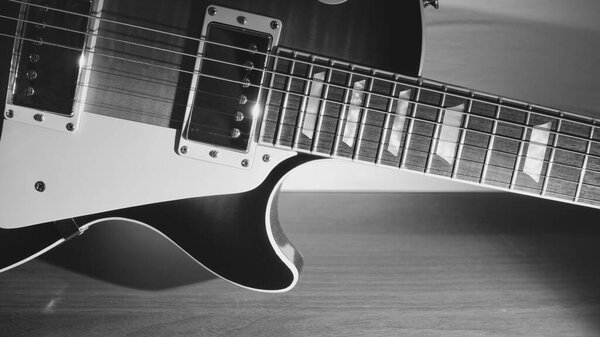 Electric guitar . Black and white